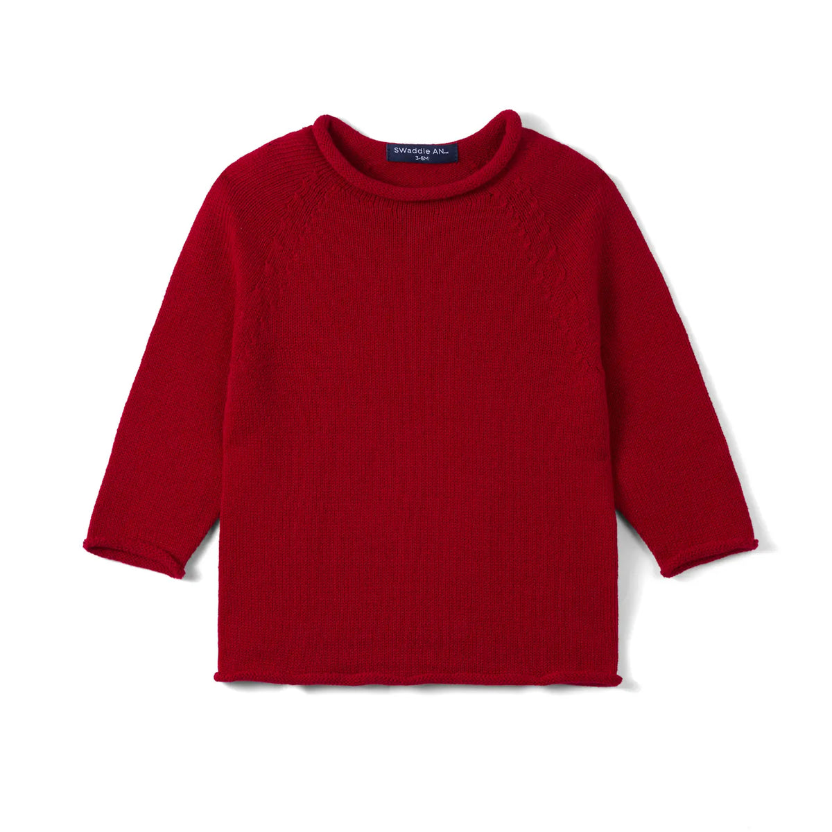 Knit Rollneck Baby Sweater in Red Xmas - Aaria Tees