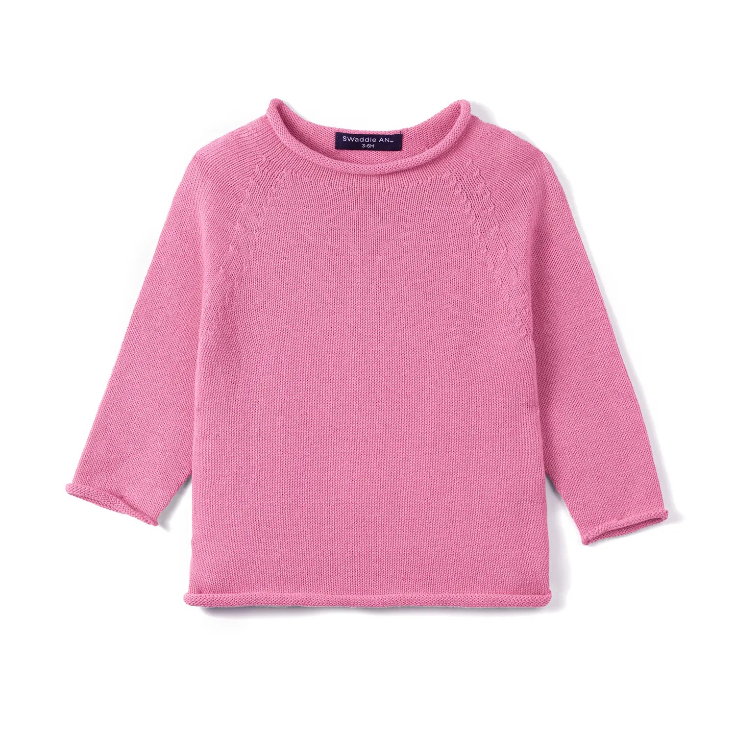 Knit Rollneck Baby Sweater in Rose Pink - Aaria Tees Aaria Tees