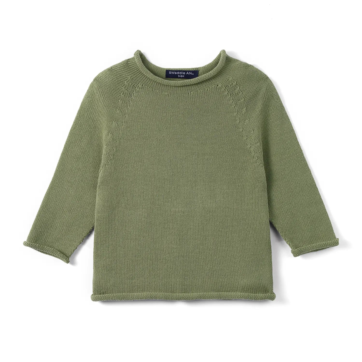 Knit Rollneck Baby Sweater in Sage Green - Aaria Tees Aaria Tees