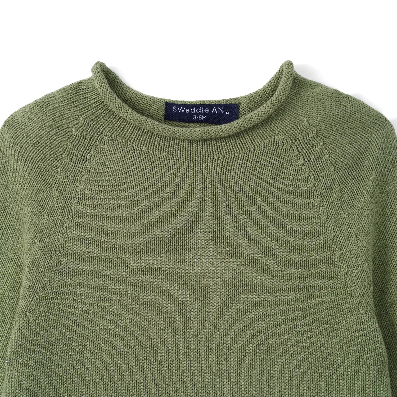 Knit Rollneck Baby Sweater in Sage Green - Aaria Tees Aaria Tees