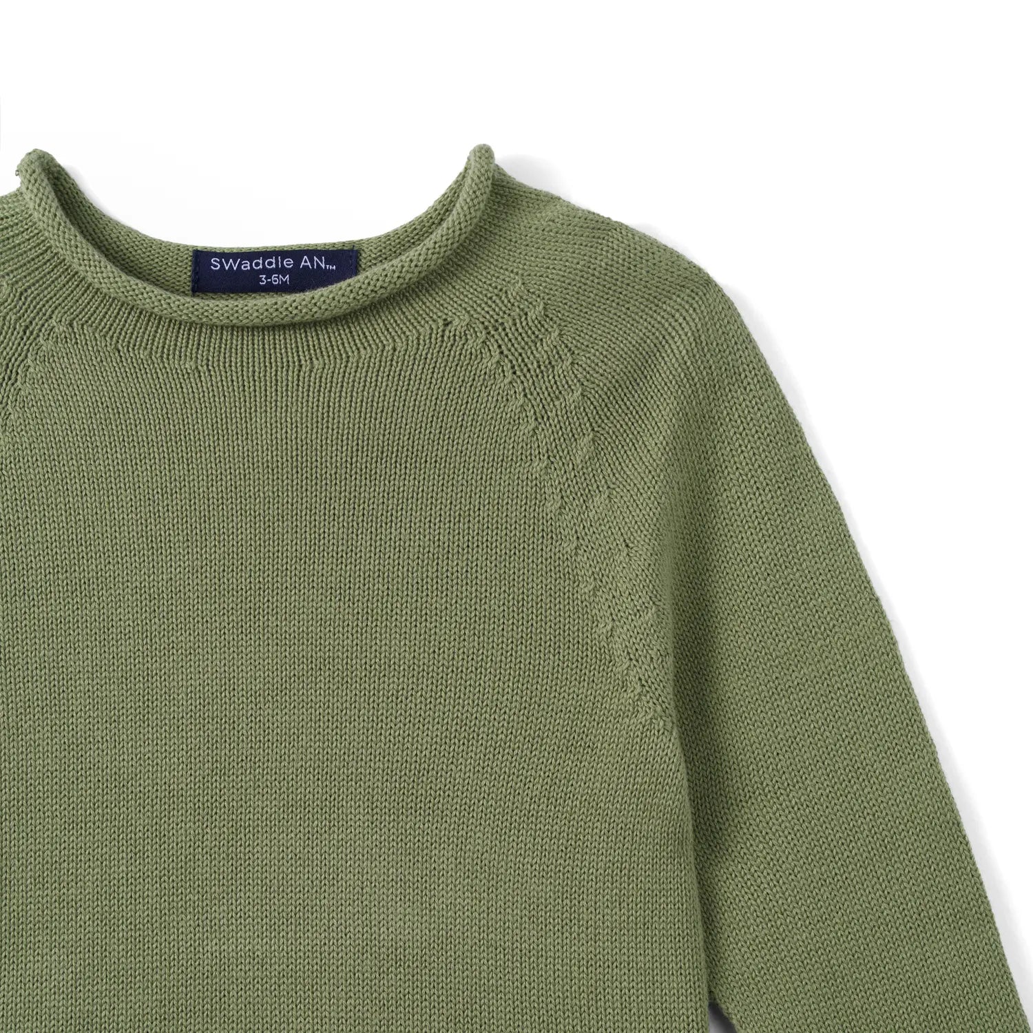 Knit Rollneck Baby Sweater in Sage Green - Aaria Tees Aaria Tees
