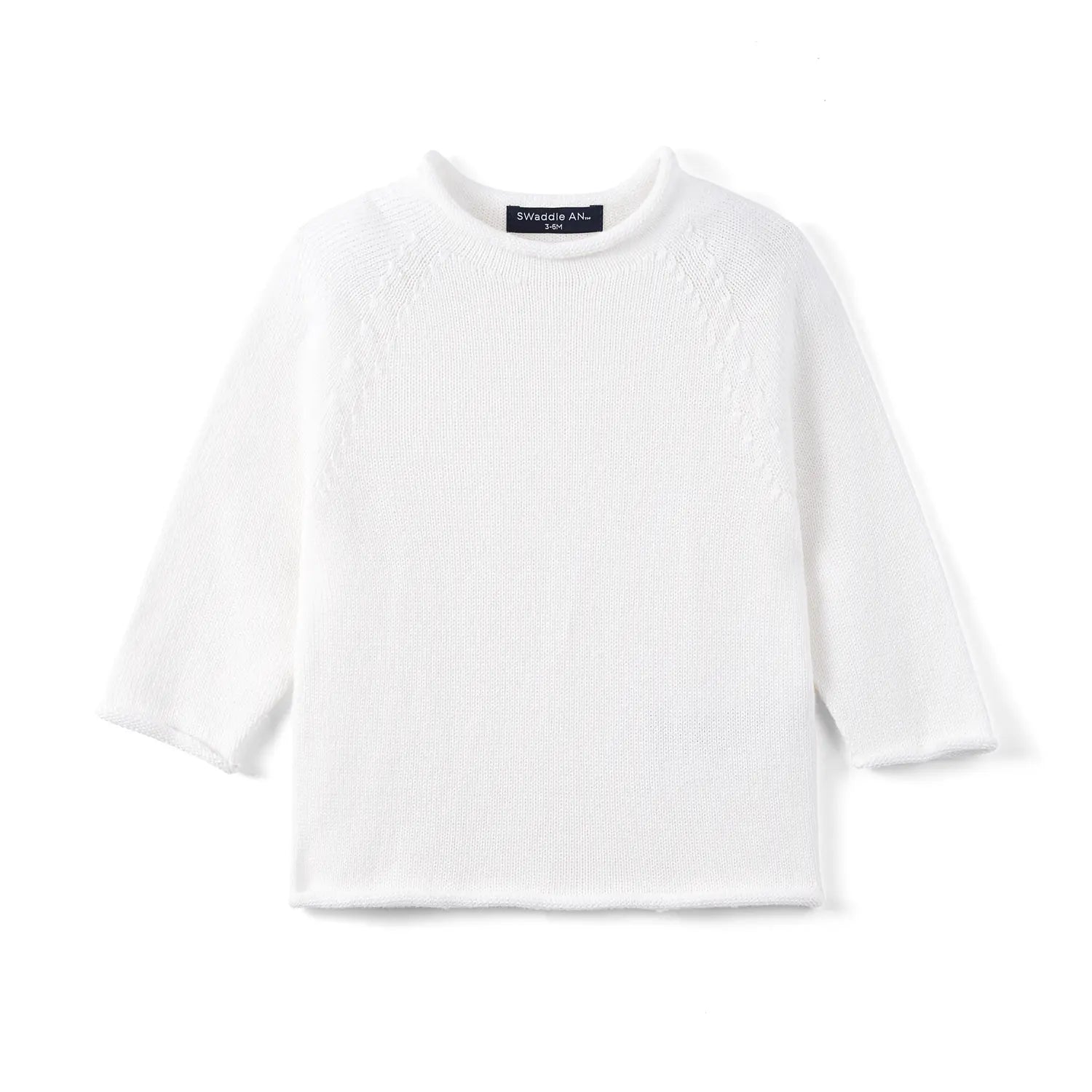 Knit Rollneck Baby Sweater in White - Aaria Tees Aaria Tees