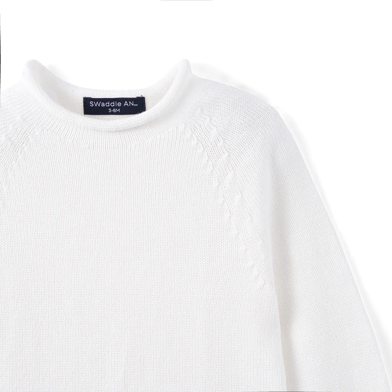 Knit Rollneck Baby Sweater in White - Aaria Tees Aaria Tees