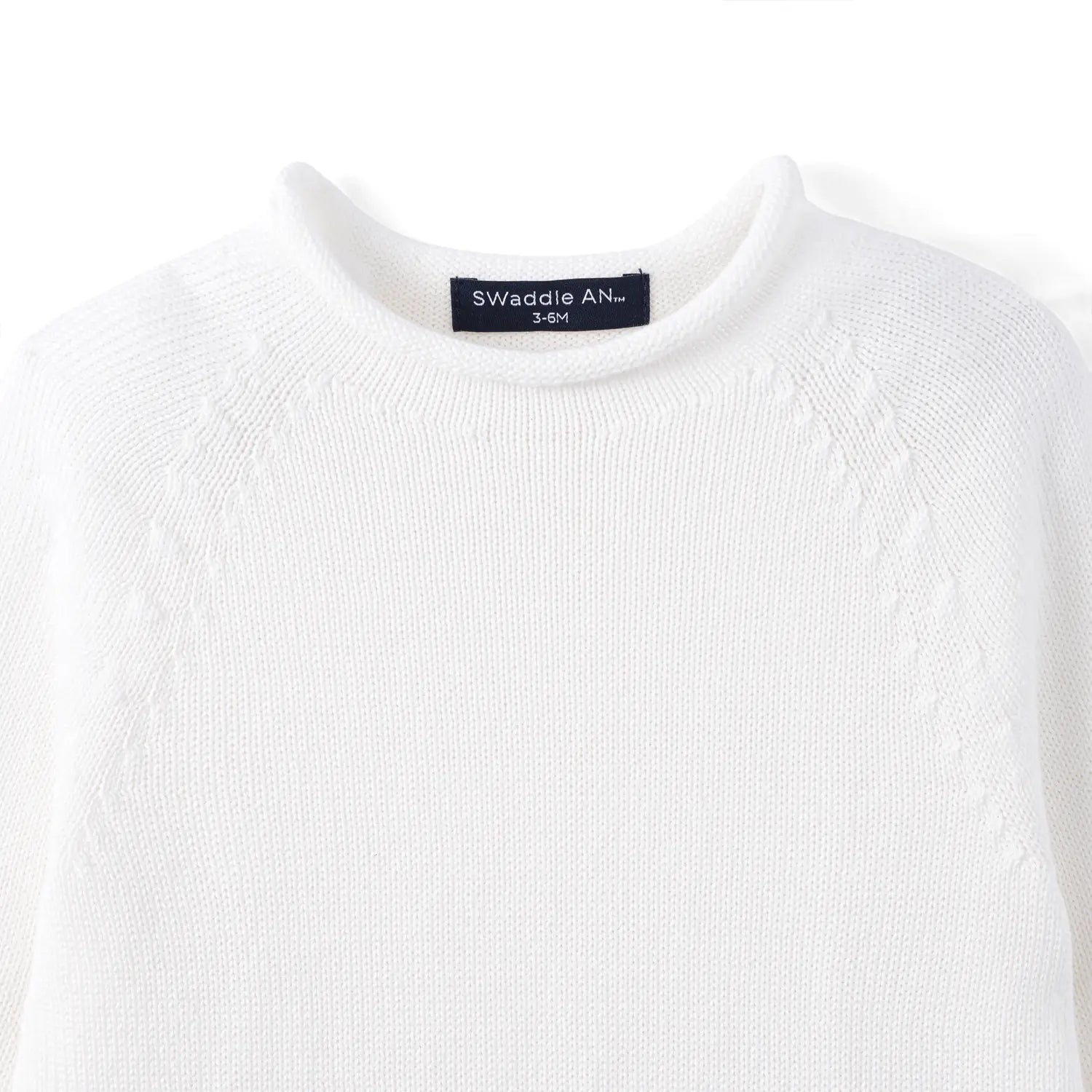 Knit Rollneck Baby Sweater in White - Aaria Tees Aaria Tees