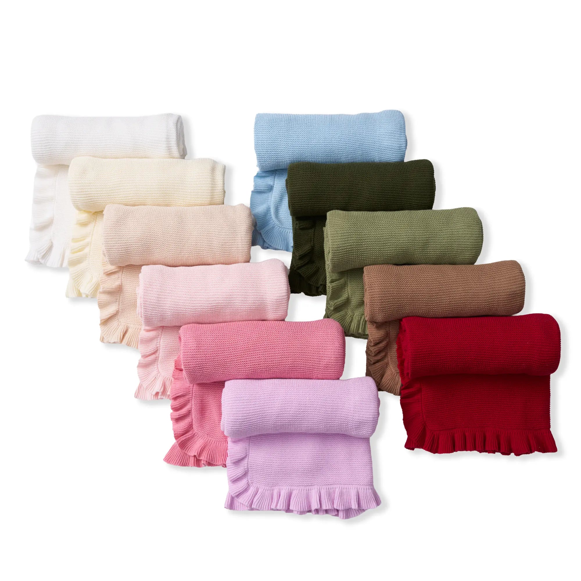 Ruffled Edge Knit Baby Blanket in Lilac - Aaria Tees Aaria Tees
