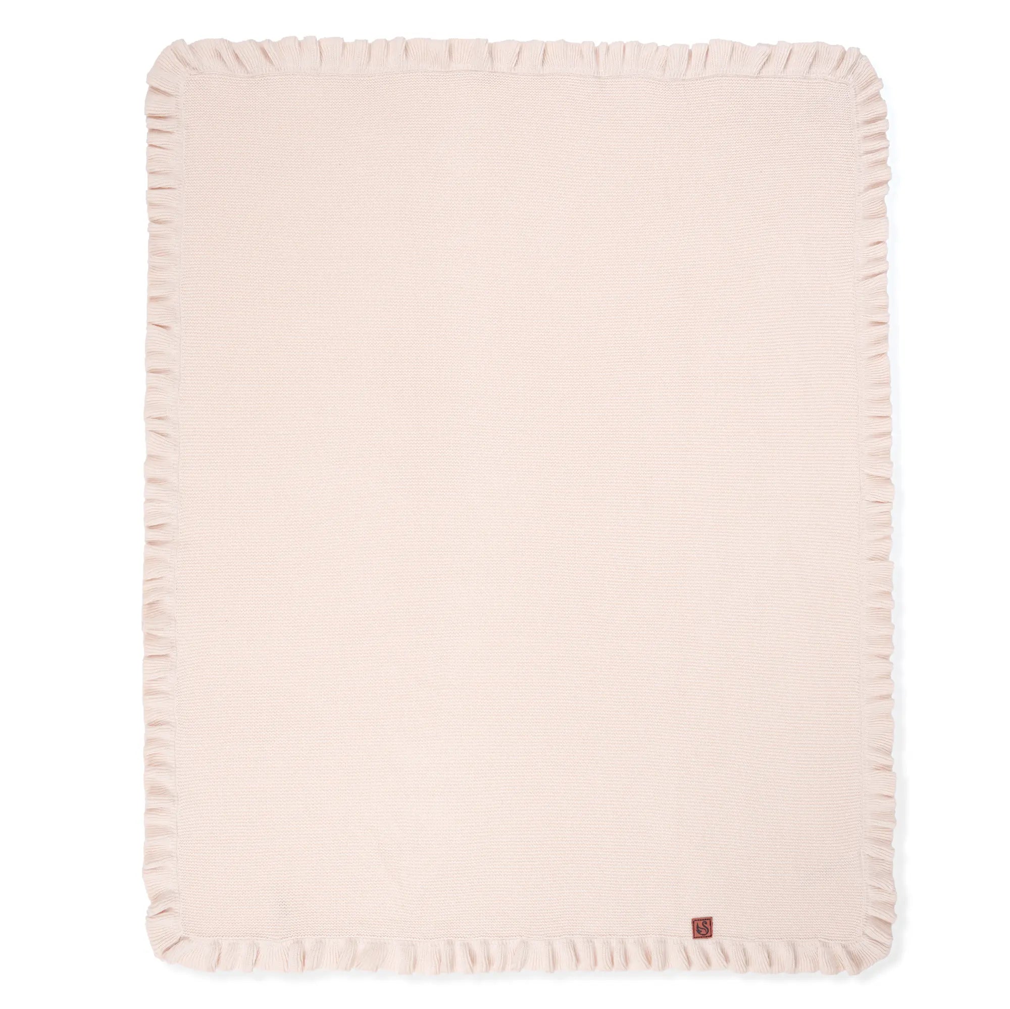 Ruffled Edge Knit Baby Blanket in Beige - Aaria Tees Aaria Tees