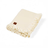 Ruffled Edge Knit Baby Blanket in Cream - Aaria Tees Aaria Tees