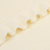 Ruffled Edge Knit Baby Blanket in Cream - Aaria Tees Aaria Tees