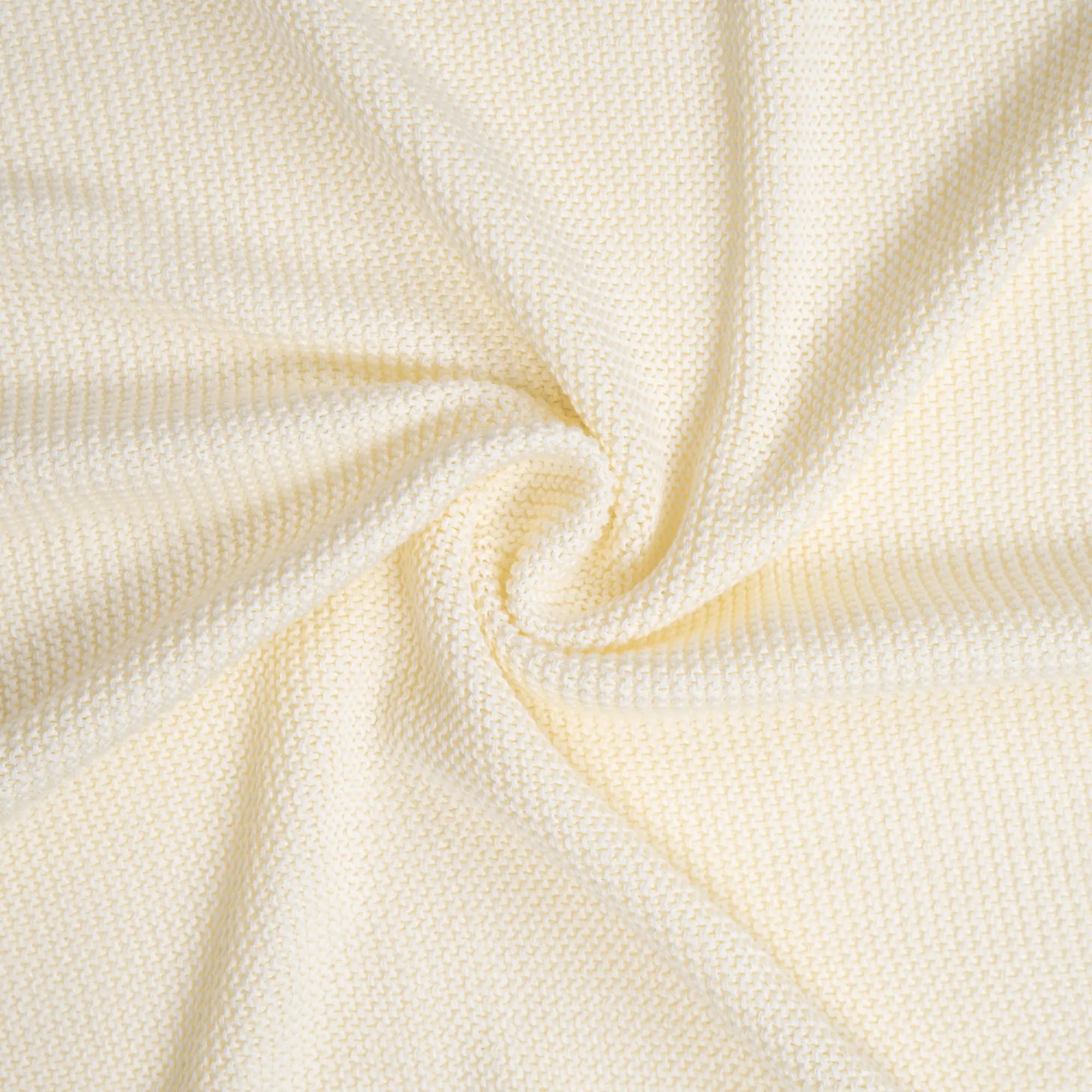 Ruffled Edge Knit Baby Blanket in Cream - Aaria Tees Aaria Tees