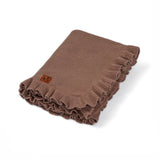 Ruffled Edge Knit Baby Blanket in Mocha - Aaria Tees Aaria Tees