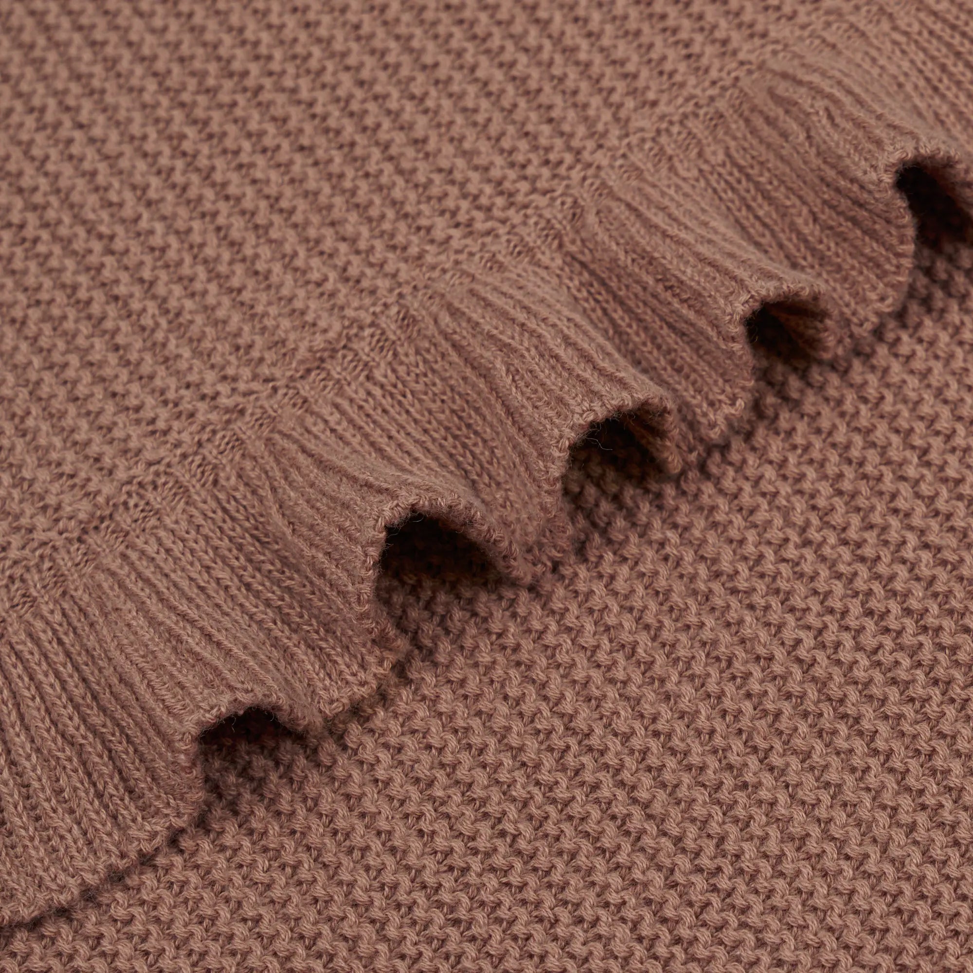 Ruffled Edge Knit Baby Blanket in Mocha - Aaria Tees Aaria Tees