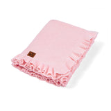 Ruffled Edge Knit Baby Blanket in Pink - Aaria Tees Aaria Tees