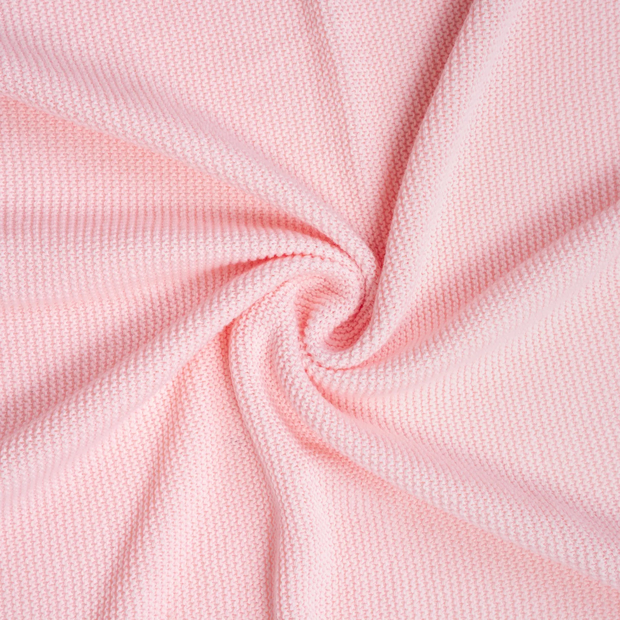 Ruffled Edge Knit Baby Blanket in Pink - Aaria Tees Aaria Tees