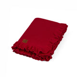 Ruffled Edge Knit Baby Blanket in Red Xmas - Aaria Tees Aaria Tees