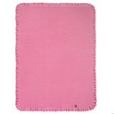 Ruffled Edge Knit Baby Blanket in Rose Pink - Aaria Tees Aaria Tees