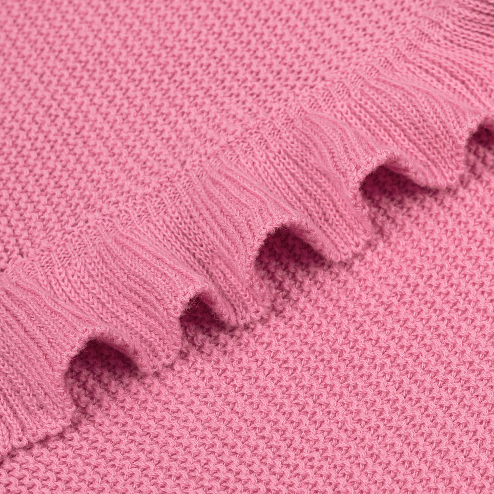 Ruffled Edge Knit Baby Blanket in Rose Pink - Aaria Tees Aaria Tees
