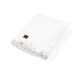 Ruffled Edge Knit Baby Blanket in White - Aaria Tees Aaria Tees