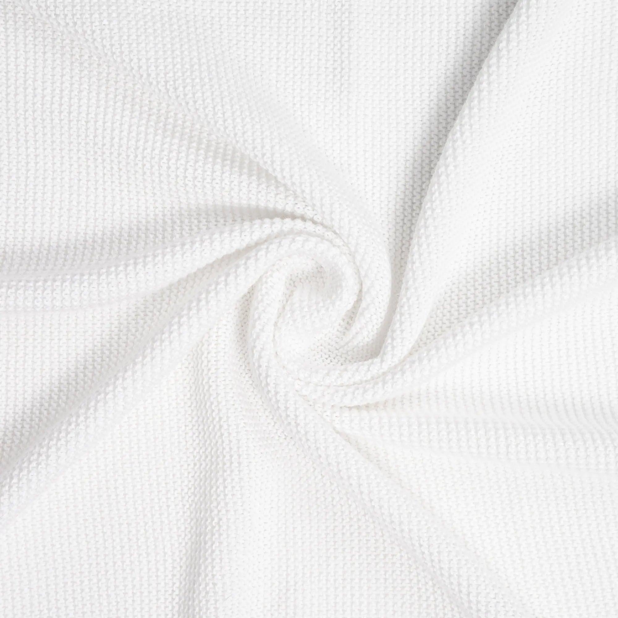 Ruffled Edge Knit Baby Blanket in White - Aaria Tees Aaria Tees