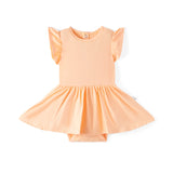 Twirl Bodysuit Dress in Peach Fuzz - Aaria Tees Aaria Tees