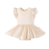 Twirl Bodysuit Dress in Sand - Aaria Tees Aaria Tees