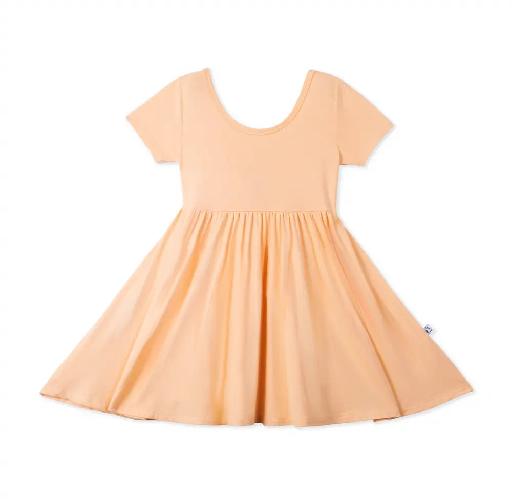 Twirl Dress in Peach Fuzz - Aaria Tees