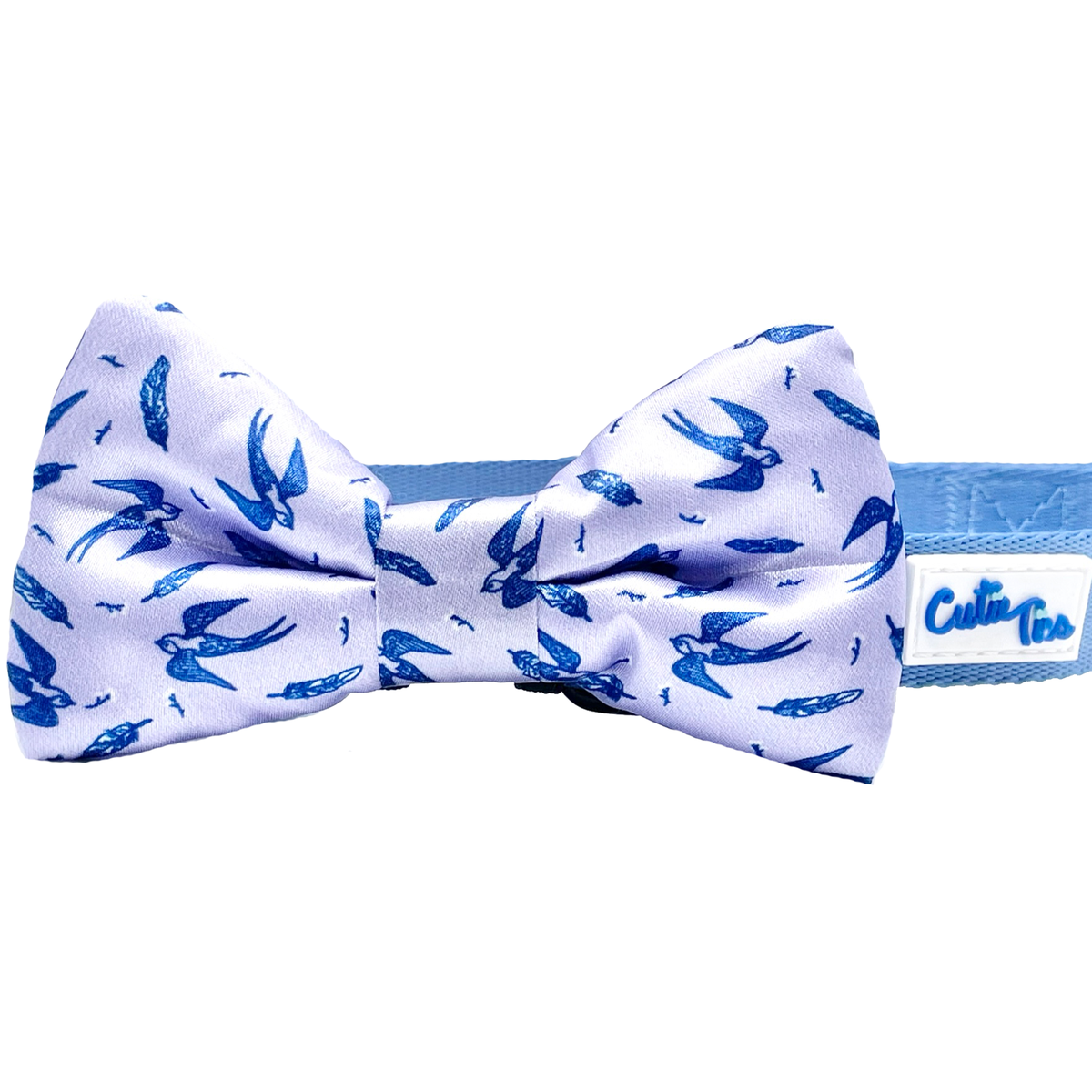 Swallow & Feather Dog Bow Tie Purple