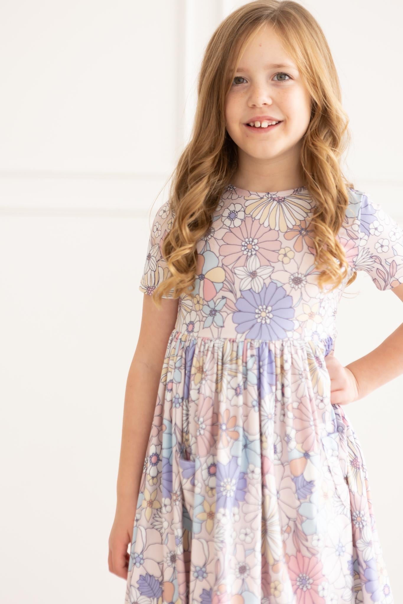 Sweet Escape Floral S/S Pocket Twirl Dress - Aaria Tees Aaria Tees