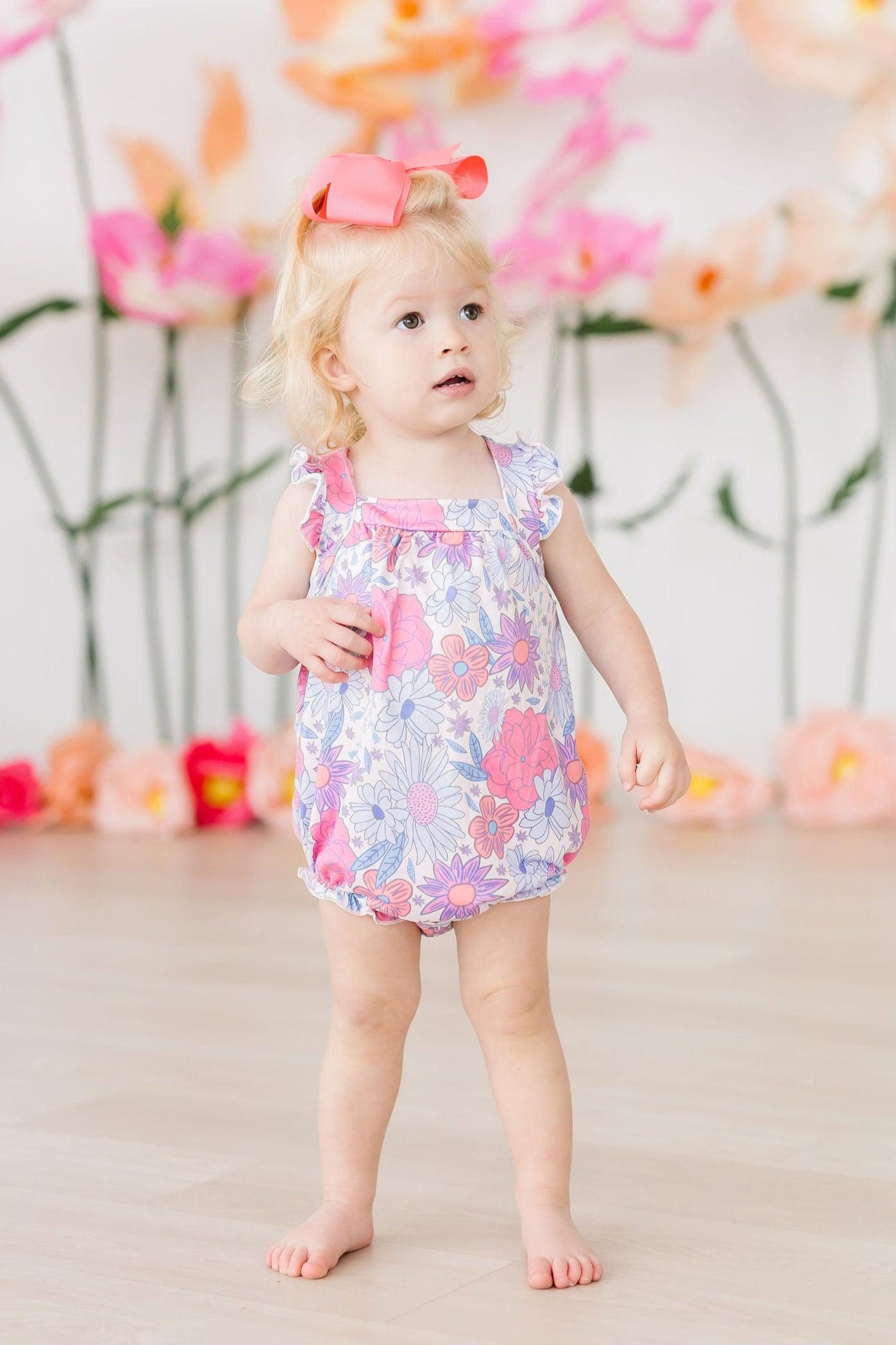 Sweet Springtime Ruffle Cross Back Romper - Aaria Tees Aaria Tees
