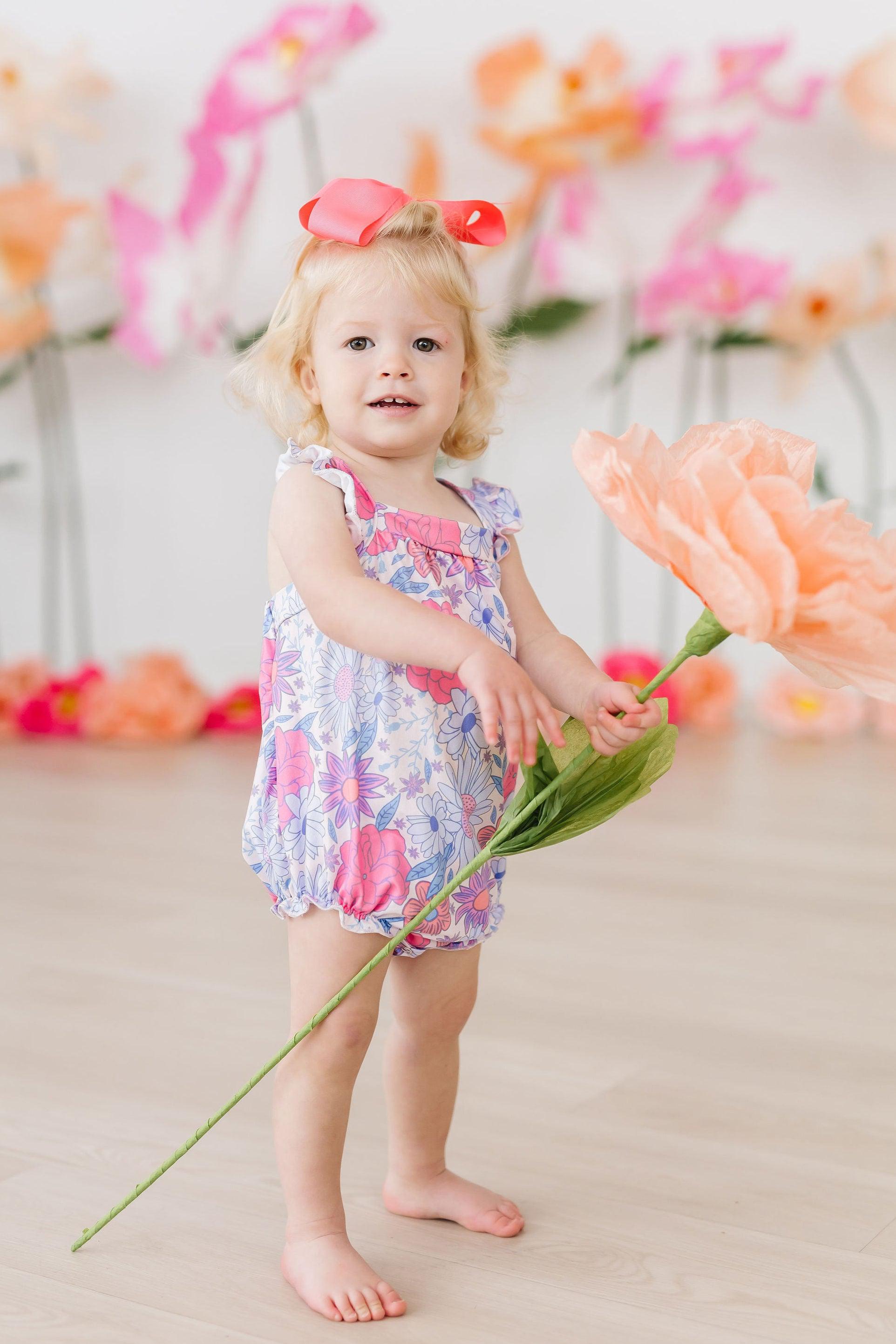 Sweet Springtime Ruffle Cross Back Romper - Aaria Tees Aaria Tees