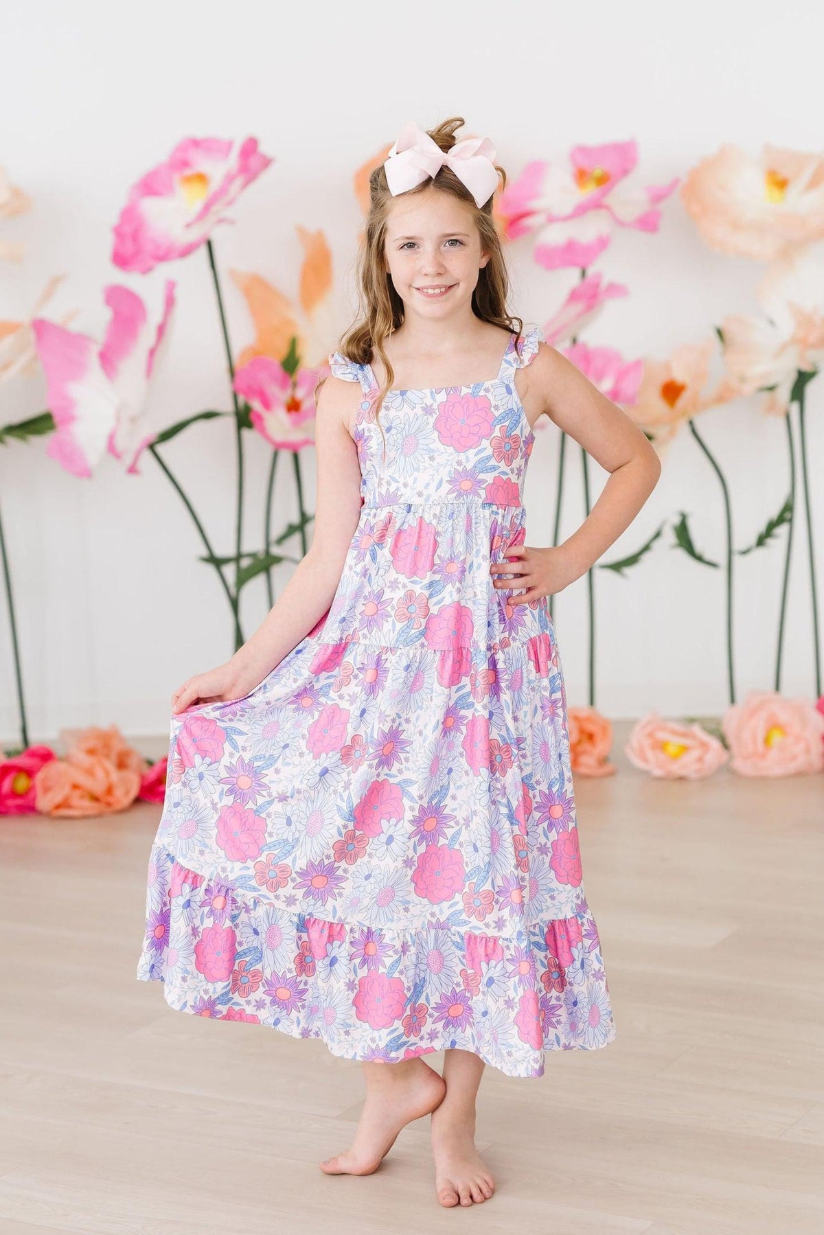 Sweet Springtime Ruffle Maxi Dress - Aaria Tees