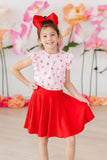 Sweet Strawberries S/S Ruffle Tee - Aaria Tees Aaria Tees