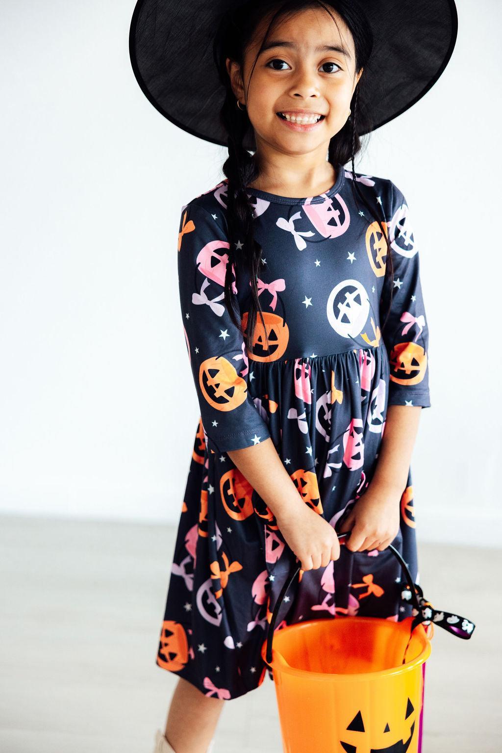 Sweet Tooth 3/4 Sleeve Pocket Twirl Dress - Aaria Tees Aaria Tees