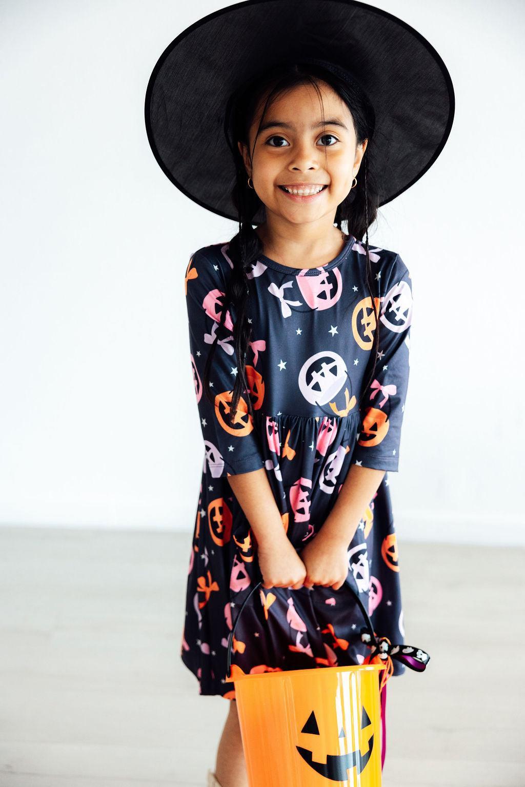 Sweet Tooth 3/4 Sleeve Pocket Twirl Dress - Aaria Tees Aaria Tees