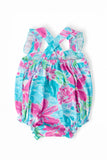 Tropical Punch Ruffle Cross Back Romper - Aaria Tees Aaria Tees