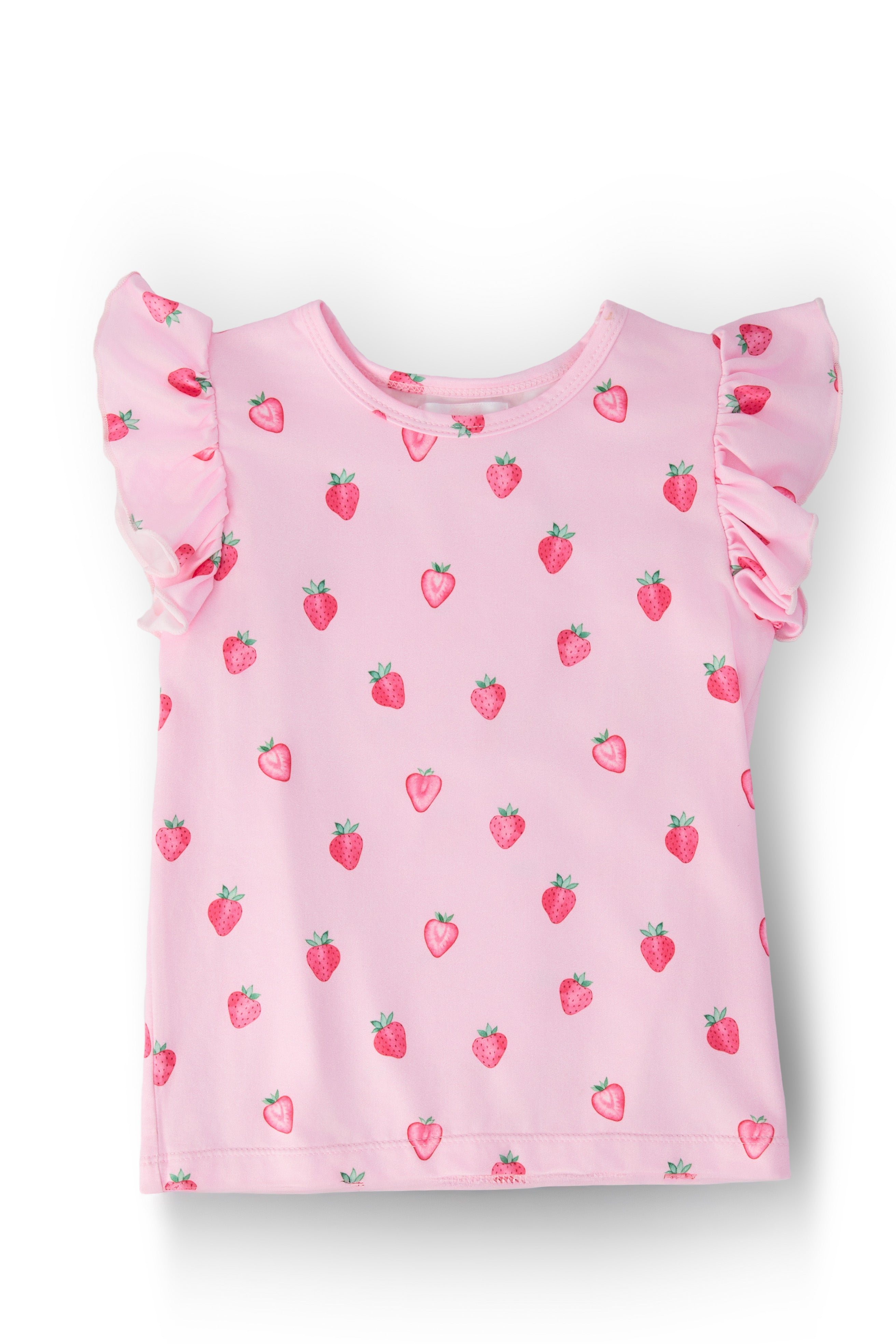 Sweet Strawberries S/S Ruffle Tee - Aaria Tees Aaria Tees