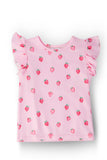 Sweet Strawberries S/S Ruffle Tee - Aaria Tees Aaria Tees