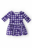 TCU Plaid Frog 3/4 Sleeve Twirl Bodysuit - Aaria Tees Aaria Tees