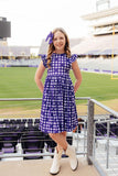 TCU Plaid Frog Flutter Twirl Dress - Aaria Tees Aaria Tees