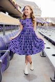 TCU Plaid Frog Flutter Twirl Dress - Aaria Tees Aaria Tees