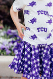TCU Plaid Frog Ruffle Twirl Skort - Aaria Tees Aaria Tees