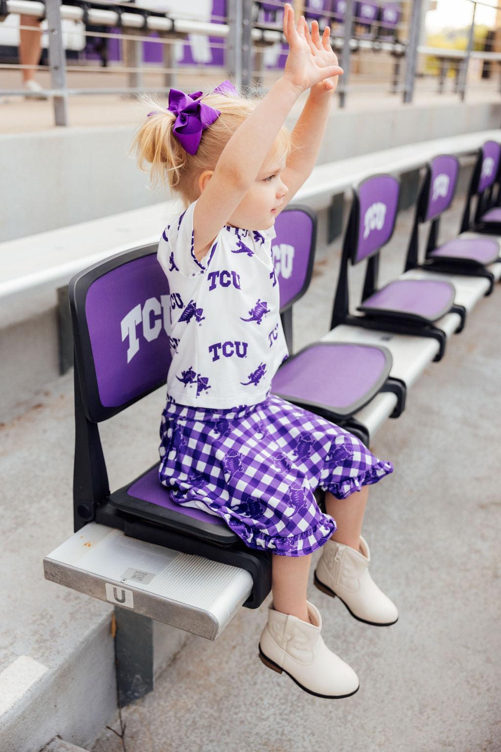 TCU Plaid Frog Ruffle Twirl Skort - Aaria Tees Aaria Tees