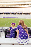 TCU Purple Frog Flutter Twirl Dress - Aaria Tees Aaria Tees
