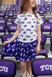 TCU Purple Frog Ruffle Twirl Skort - Aaria Tees Aaria Tees