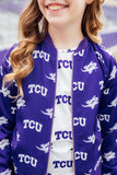 TCU Purple Frog Satin Jacket - Aaria Tees Aaria Tees