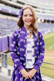 TCU Purple Frog Satin Jacket - Aaria Tees Aaria Tees