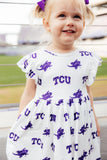 TCU White Frog Flutter Twirl Dress - Aaria Tees Aaria Tees