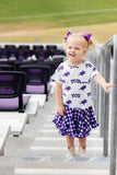 TCU White Frog Ruffle Pocket Tee - Aaria Tees Aaria Tees