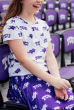 TCU White Frog Ruffle Pocket Tee - Aaria Tees Aaria Tees