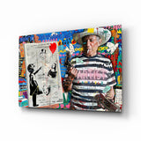 Banksy's Picasso Glass Wall Art || Designer Collection Aaria Tees