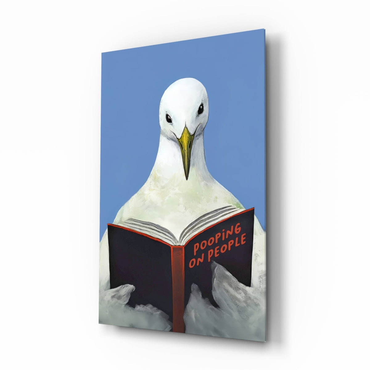 Wise Seagull Glass Wall Art || Designer Collection